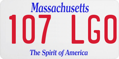 MA license plate 107LG0