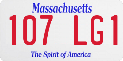 MA license plate 107LG1
