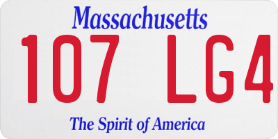 MA license plate 107LG4