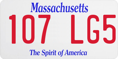 MA license plate 107LG5