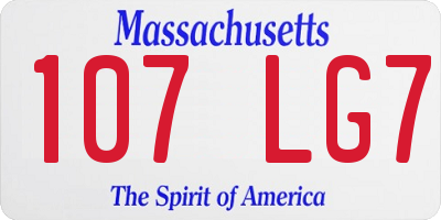 MA license plate 107LG7