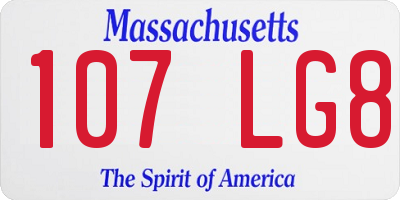 MA license plate 107LG8