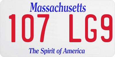 MA license plate 107LG9
