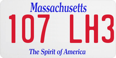 MA license plate 107LH3