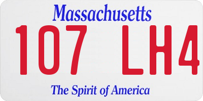 MA license plate 107LH4