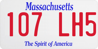 MA license plate 107LH5