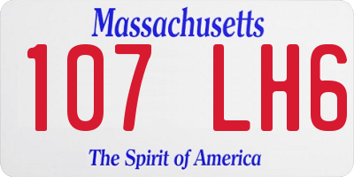 MA license plate 107LH6