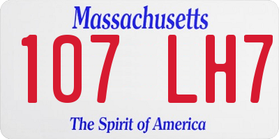 MA license plate 107LH7