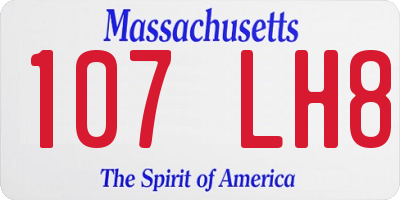 MA license plate 107LH8