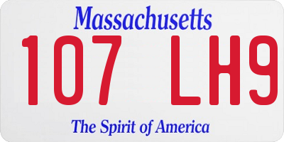 MA license plate 107LH9