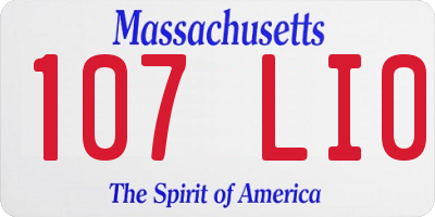 MA license plate 107LI0