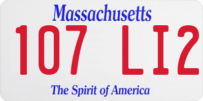 MA license plate 107LI2