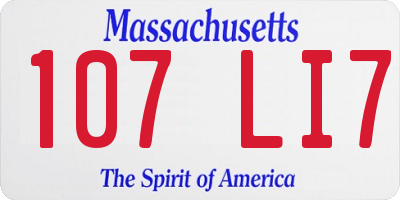 MA license plate 107LI7