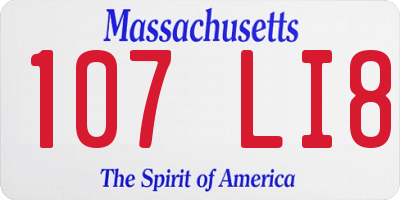 MA license plate 107LI8