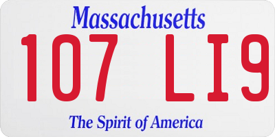 MA license plate 107LI9