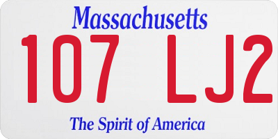 MA license plate 107LJ2