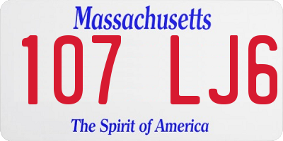 MA license plate 107LJ6