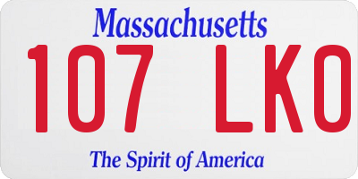 MA license plate 107LK0
