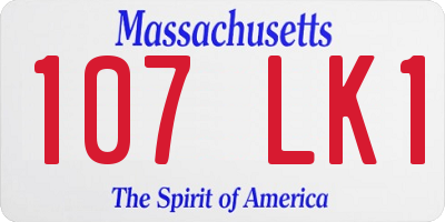 MA license plate 107LK1