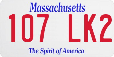 MA license plate 107LK2