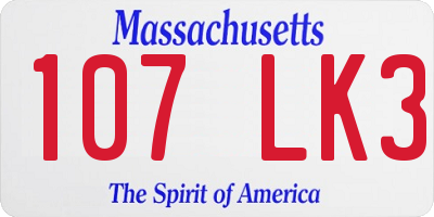 MA license plate 107LK3