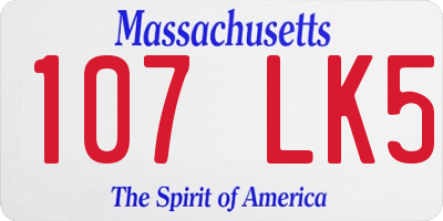 MA license plate 107LK5