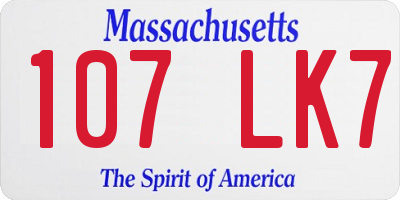 MA license plate 107LK7