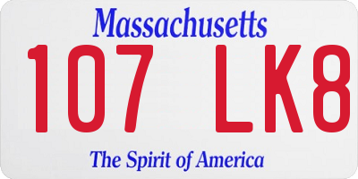MA license plate 107LK8