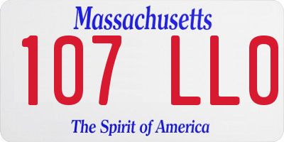 MA license plate 107LL0