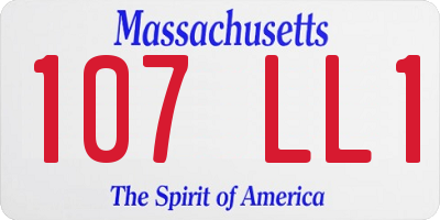 MA license plate 107LL1