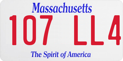 MA license plate 107LL4