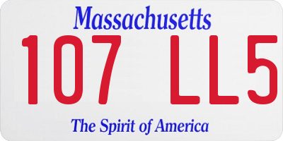 MA license plate 107LL5