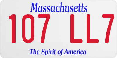 MA license plate 107LL7