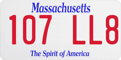 MA license plate 107LL8