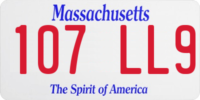 MA license plate 107LL9