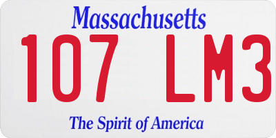 MA license plate 107LM3