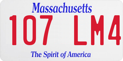 MA license plate 107LM4