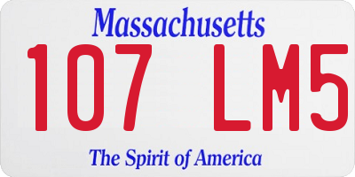 MA license plate 107LM5