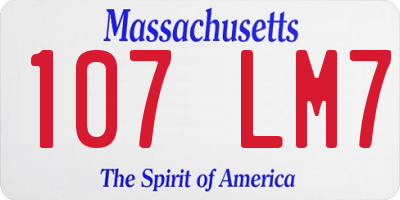 MA license plate 107LM7