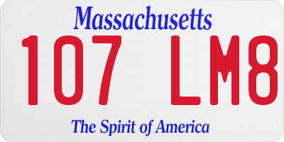 MA license plate 107LM8
