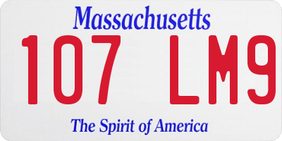 MA license plate 107LM9