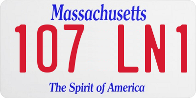 MA license plate 107LN1