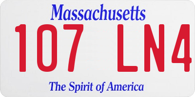 MA license plate 107LN4