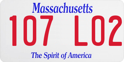 MA license plate 107LO2