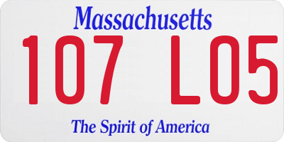 MA license plate 107LO5