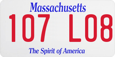 MA license plate 107LO8