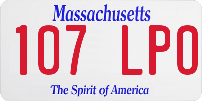 MA license plate 107LP0