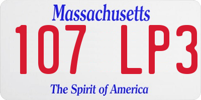 MA license plate 107LP3
