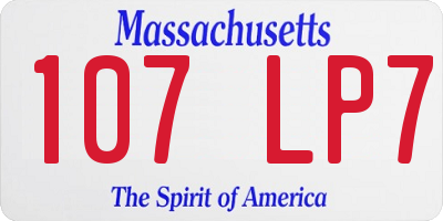 MA license plate 107LP7