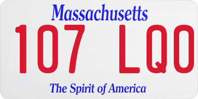 MA license plate 107LQ0